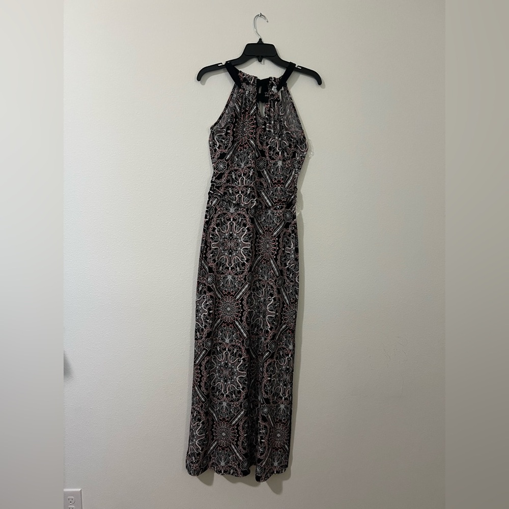 White House/Black Market Black and White Patterned Maxi Dress, Size XS‎